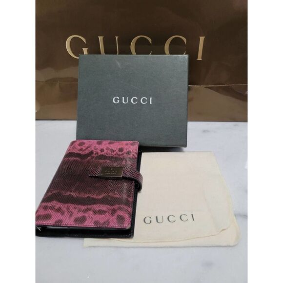 GUCCI Snake pattern Leather Notebook Cover with box and duster./S2921 - Picture 1 of 10